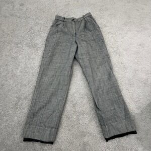 Vintage Pendleton Wool Trousers Women 8P Grey Plaid High Rise Straight Leg